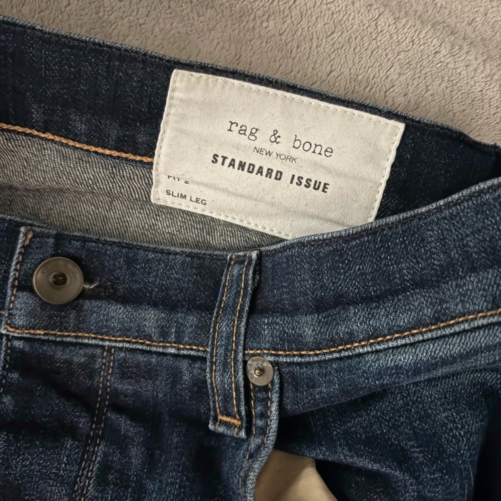 Rag & Bone Men's Dark Blue Slim Jeans - Fit 2